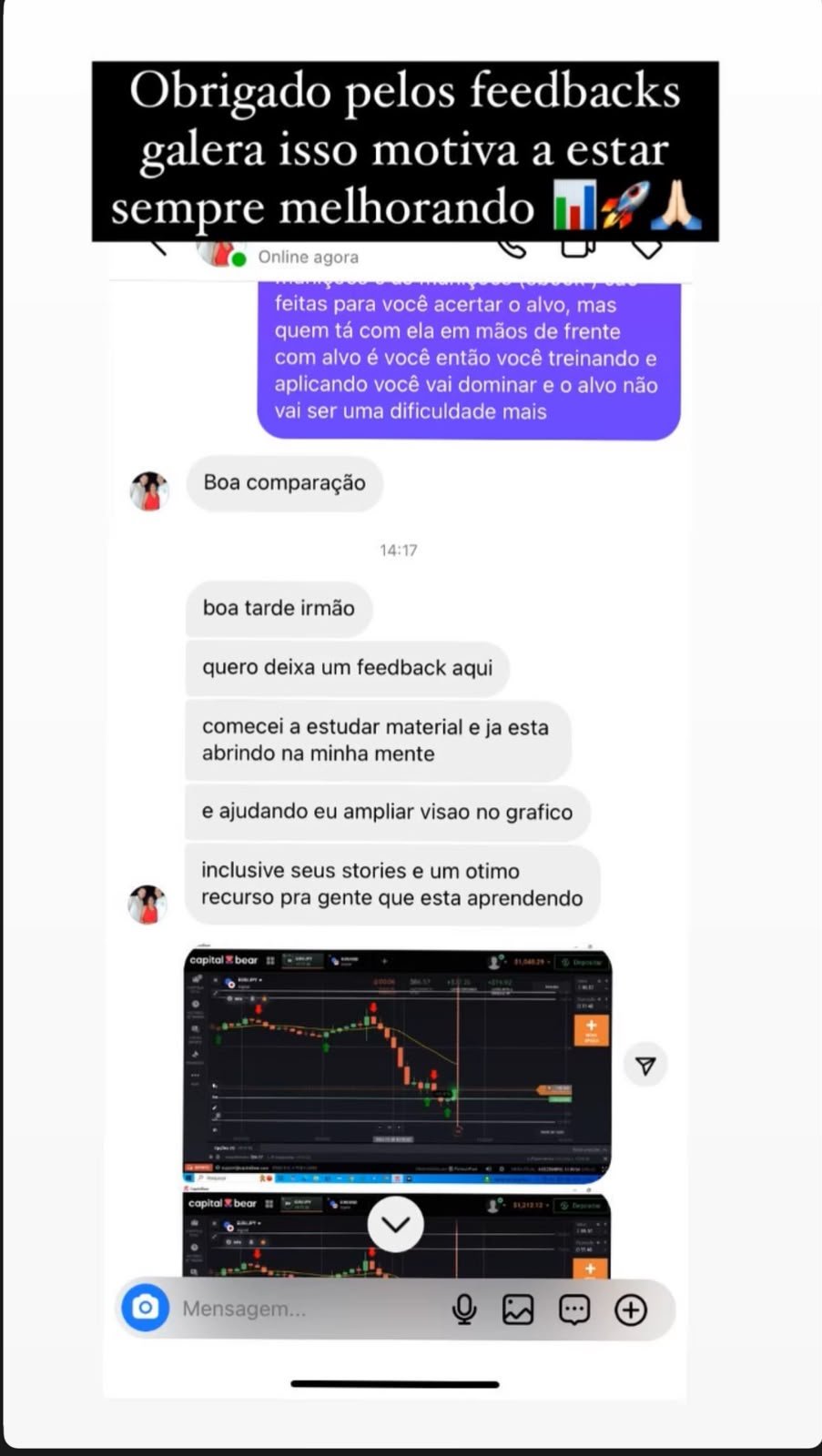 Feedback real de Aluno verificado